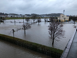平成25年4月6日豪雨による園内浸水の様子2