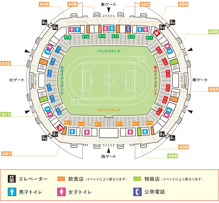 各階案内図 日産スタジアム