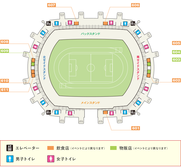 各階案内図｜日産スタジアム